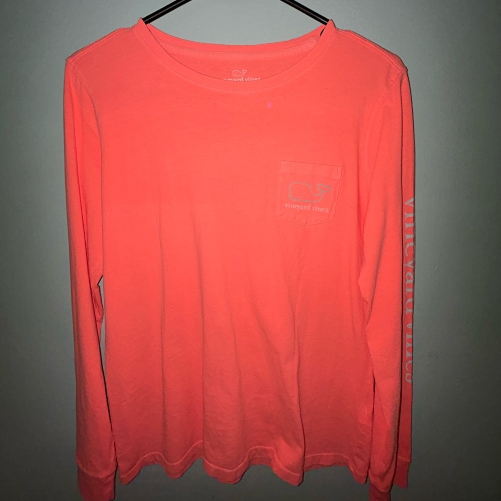 Hot pink/orange vineyard vines, long sleeve T-shirt